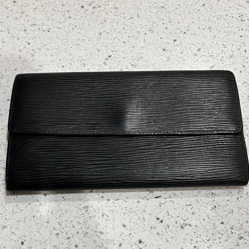 Louis Vuitton Vintage Epi Dark Navy Textured Wallet